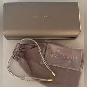 BVLGARI Sunglass Case with Drawstring Pouch & Cleaning Cloth ✨PRISTINE✨